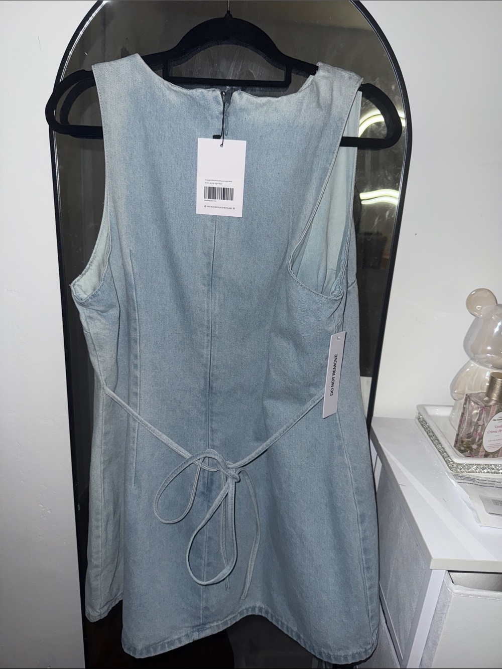 Princess Polly Light Blue Denim Tie-Back Mini Dress